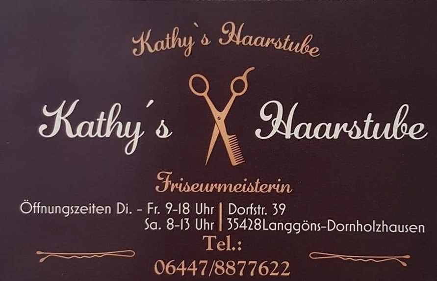 Logo des Friseursalons "Kathy's Haarstube" in Dornholzhausen.